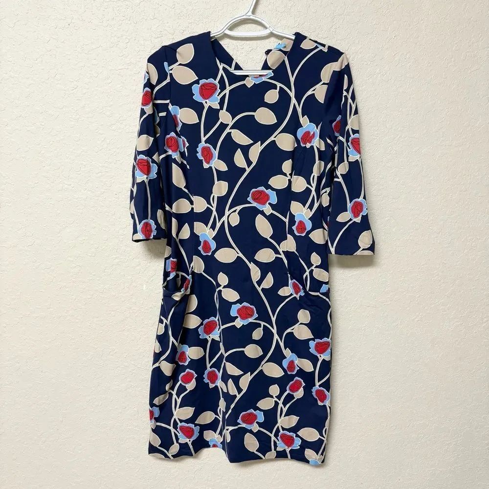 J McLaughlin Womens Dress Size M Stretch Catalina Cloth Rose Print Pockets